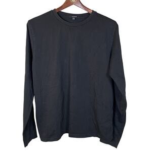 Lamarque Men's Long Sleeve Crewneck T-Shirt Black Size M Soft & Comfortable